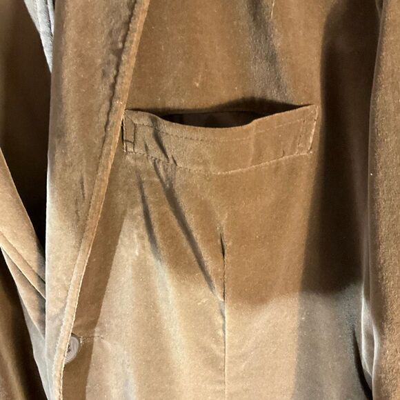 Vintage Pop Sugar Brown Velour Blazer. XL. Single, 2 Button academia lagenlook - Picture 7 of 16